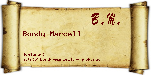 Bondy Marcell névjegykártya