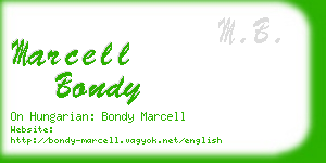 marcell bondy business card